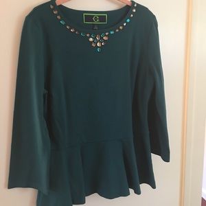 C. Wonder Peplum Top Large NWT